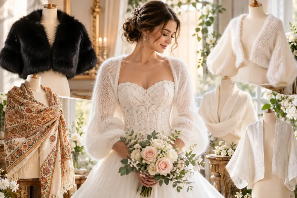Wedding Shrugs and Boleros That Complete Every Bridal Look
